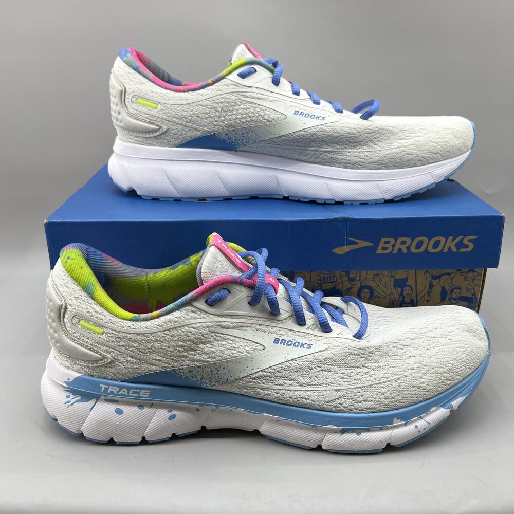 Brooks Trace 2 Running Shoes Men’s 10 D Paint Splat Neutral‎ Cushioned Sneakers